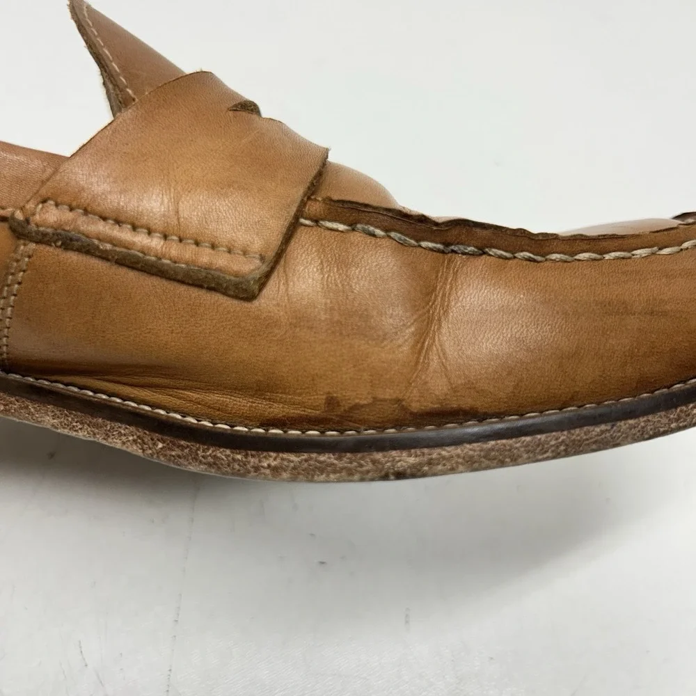 Scarosso‎ Men's Brown Leather Penny Loafers Shoes Made in Italy EU41, US8, UK7